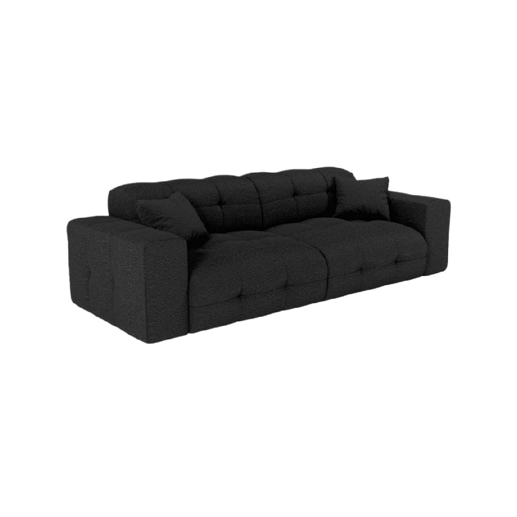 Canapé en tissu noir pour salon - Convient à un usage quotidien - Matériau en polyester - Ne pas fournir d'analyse des dimensions